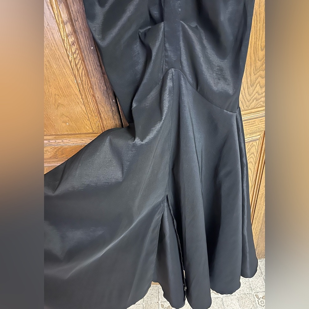 Windsor Fishtail Ruched Black Maxi Dress Gown - Picture 8 of 10